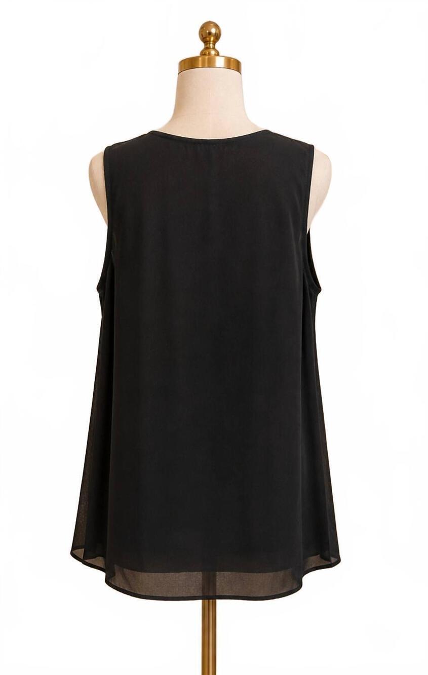 NEW EE:SOME women's back pleat tank in black